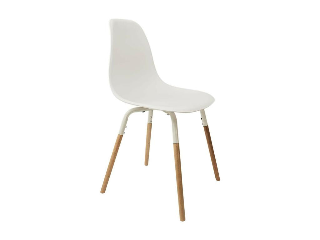 Maisonpuretop - Set di 6 sedie in polipropilene bianco e legno 43163TOCK