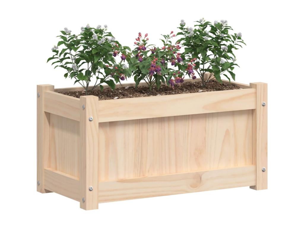 Fioriera da esterno 60x31x31 cm in legno massello di pino 29990NPQQ
