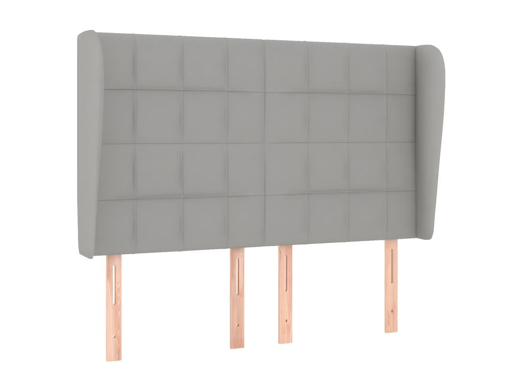 Testiera con ali, grigio chiaro, 147x23x118/128 cm, tessuto, 14864BHBO