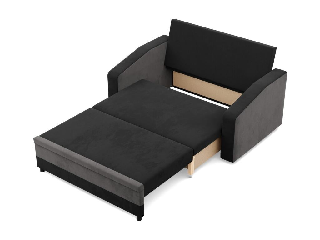 Divano a 2 posti con funzione letto, nero e bianco, 00951QZHM