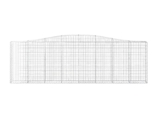Cestini gabbioni ad arco da 8 pezzi, 400x30x120/140 cm, ferro zincato, 07364LKJP