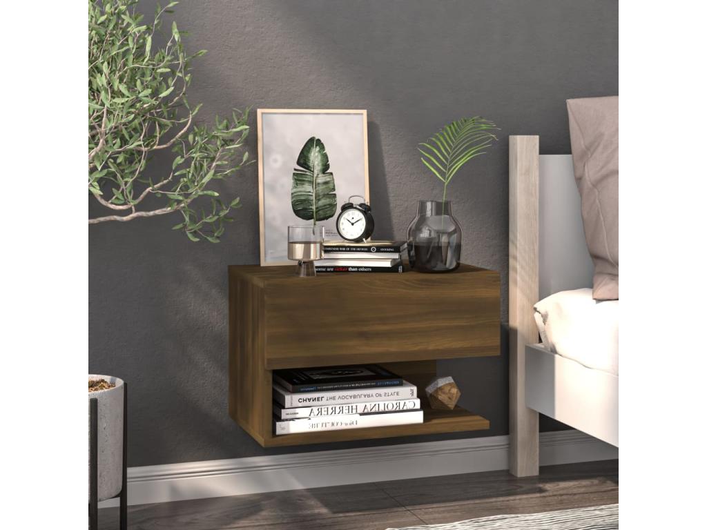 Comodini da parete, 2 pezzi, rovere marrone, 34021FJKN