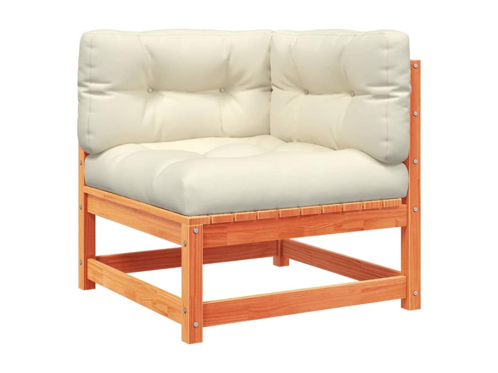 Set di mobili da giardino da 9 pezzi con cuscini, finitura cerata marrone, legno massello di pino 40771FVEQ