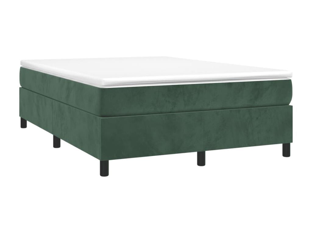 Base per letto a molle in velluto verde scuro 140x200 cm 43410MUSP