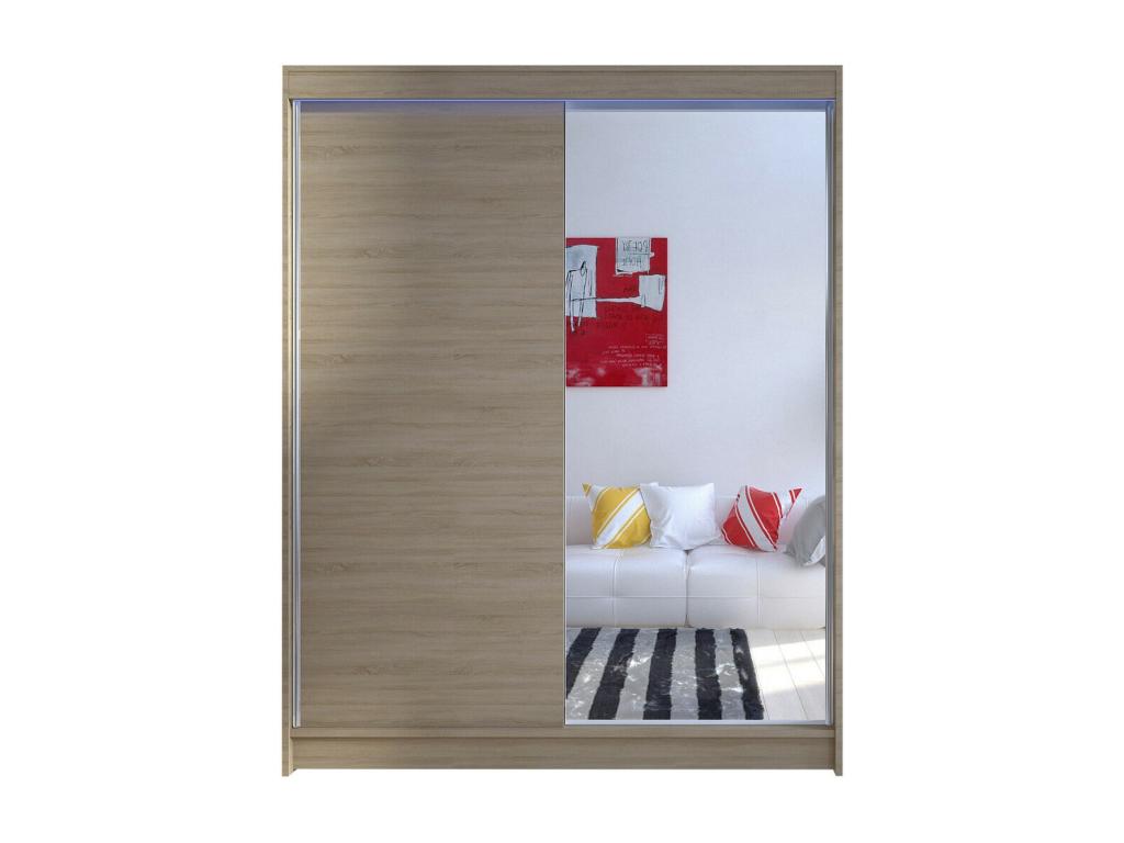 Armadio Calmetop 140, Calmetop Oak, 200x150x58cm, Ante scorrevoli, 19749FFRH