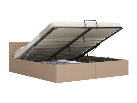 Struttura letto contenitore in similpelle Cappuccino 160x200 cm 33231QRLL