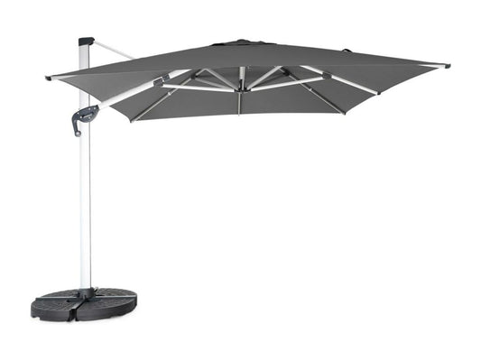 Ombrellone a sbalzo Premium 3x4m, grigio - telo in poliestere tinto in massa - struttura in alluminio anodizzato - telo incluso 08939YFNG