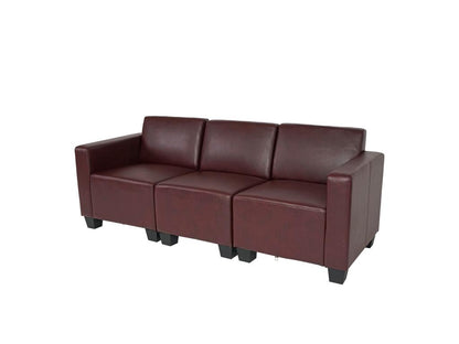 Divano a 3 posti Artvivrestore, rosso-marrone, 21818KWOF