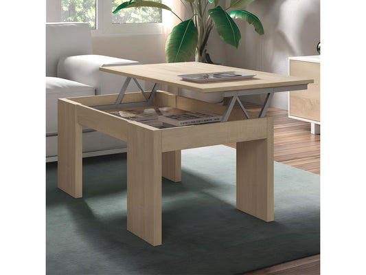 Tavolino da caffè con piano sollevabile, rovere chiaro - Maisonpuretop - L 100 x P 50 x A 43/54 cm 08029LDRD