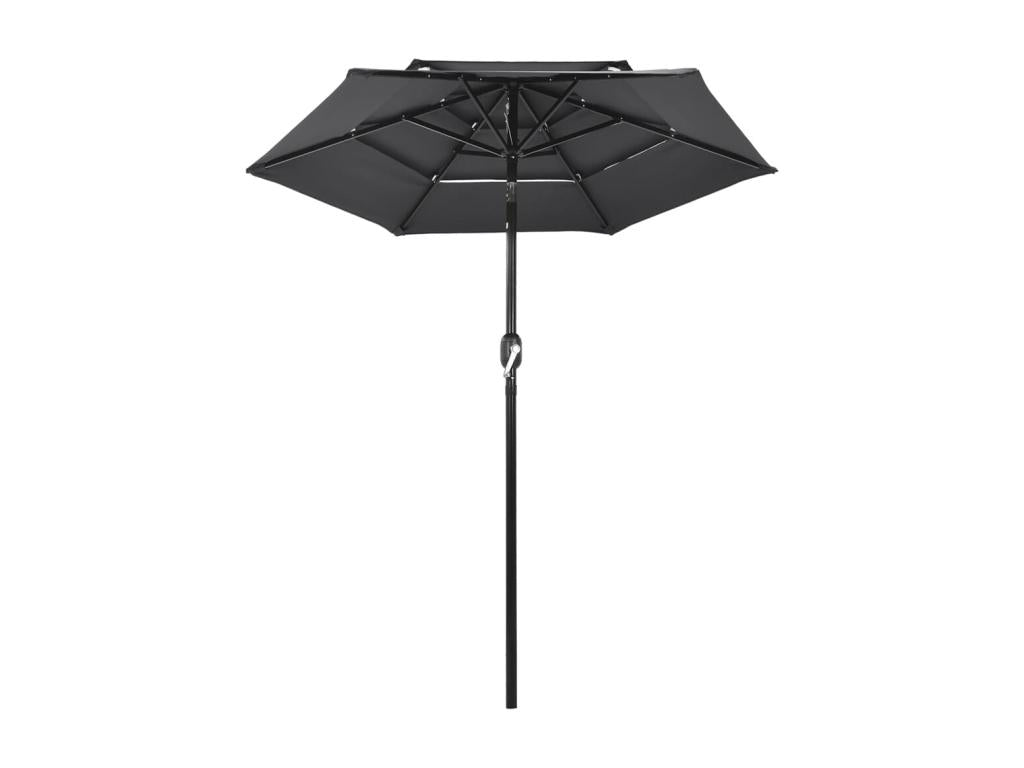 Ombrellone a tre livelli con palo in alluminio antracite da 2 m 29714UUDQ