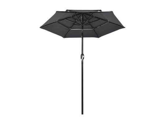 Ombrellone a tre livelli con palo in alluminio antracite da 2 m 29714UUDQ
