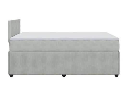 Base letto e materasso Artvivrestore, grigio chiaro, 120x200cm, velluto, 18406XGGF