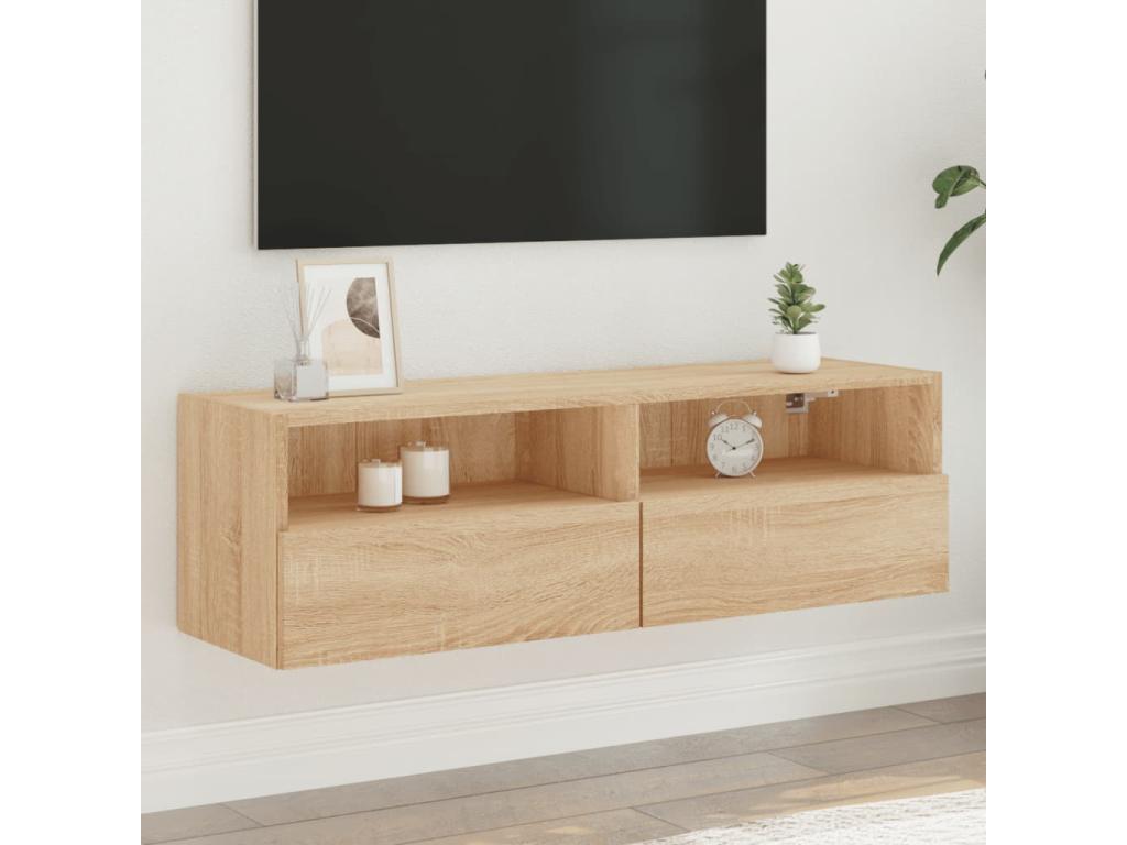 Mobile TV a parete Maisonpuretop in rovere 100x30x30 cm in legno ingegnerizzato 61452SUWB