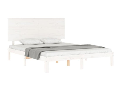 Struttura letto in legno massello Calmetop con testiera bianca 24905RVOE