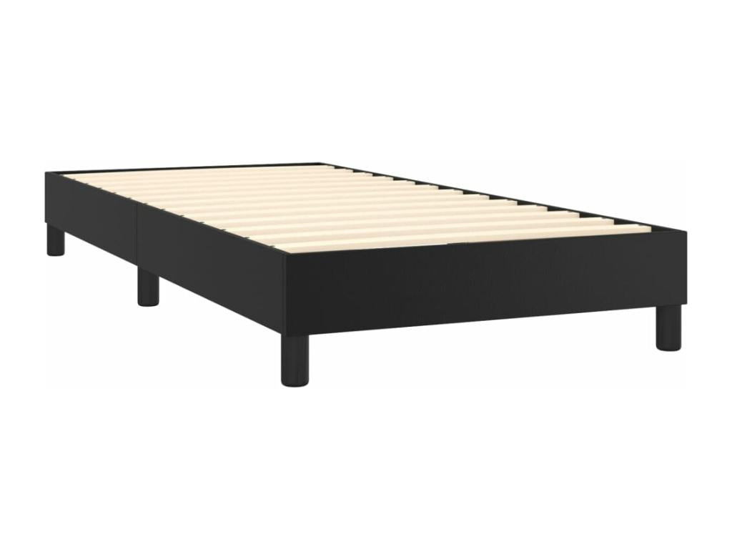 Base letto Calmetop con materasso, nero, 80x200cm, similpelle, 80298VYUI