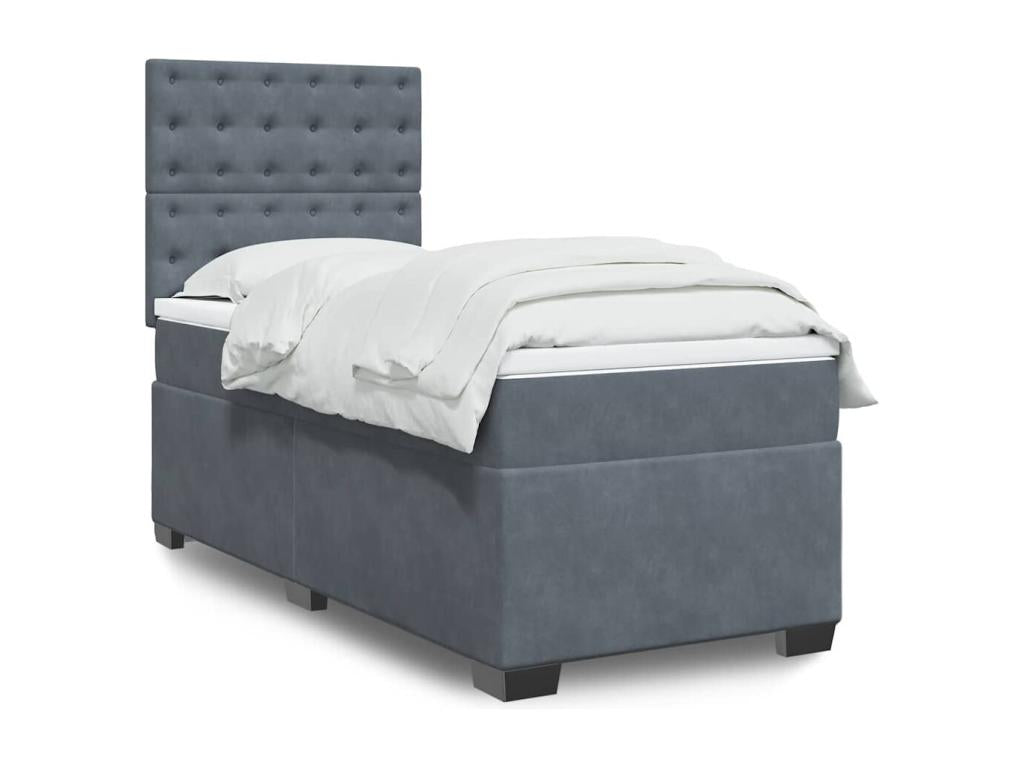 Rete e materasso Maisonpuretop, Grigio Scuro 80x200 cm Velluto 80317MQHW