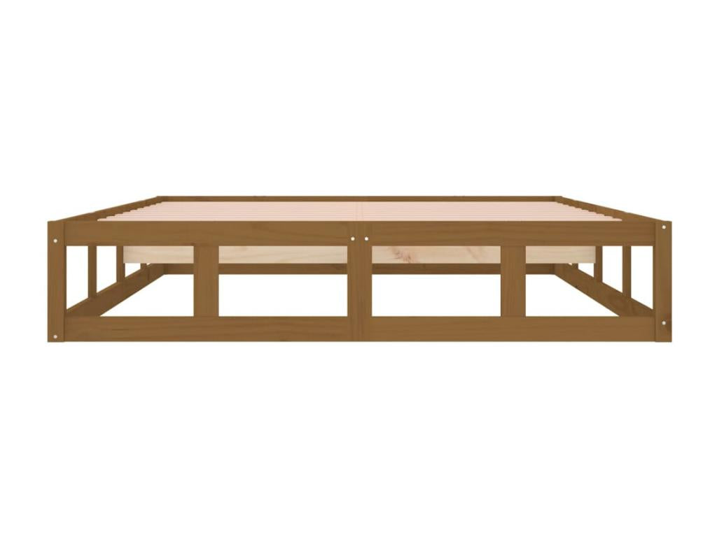 Struttura letto marrone miele 150x200 cm extra large in legno massello 11146EJZO
