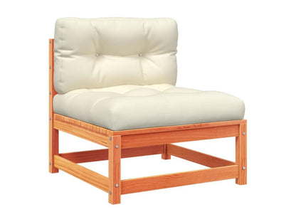 Set di mobili da giardino da 9 pezzi con cuscini, finitura cerata marrone, legno massello di pino 40771FVEQ