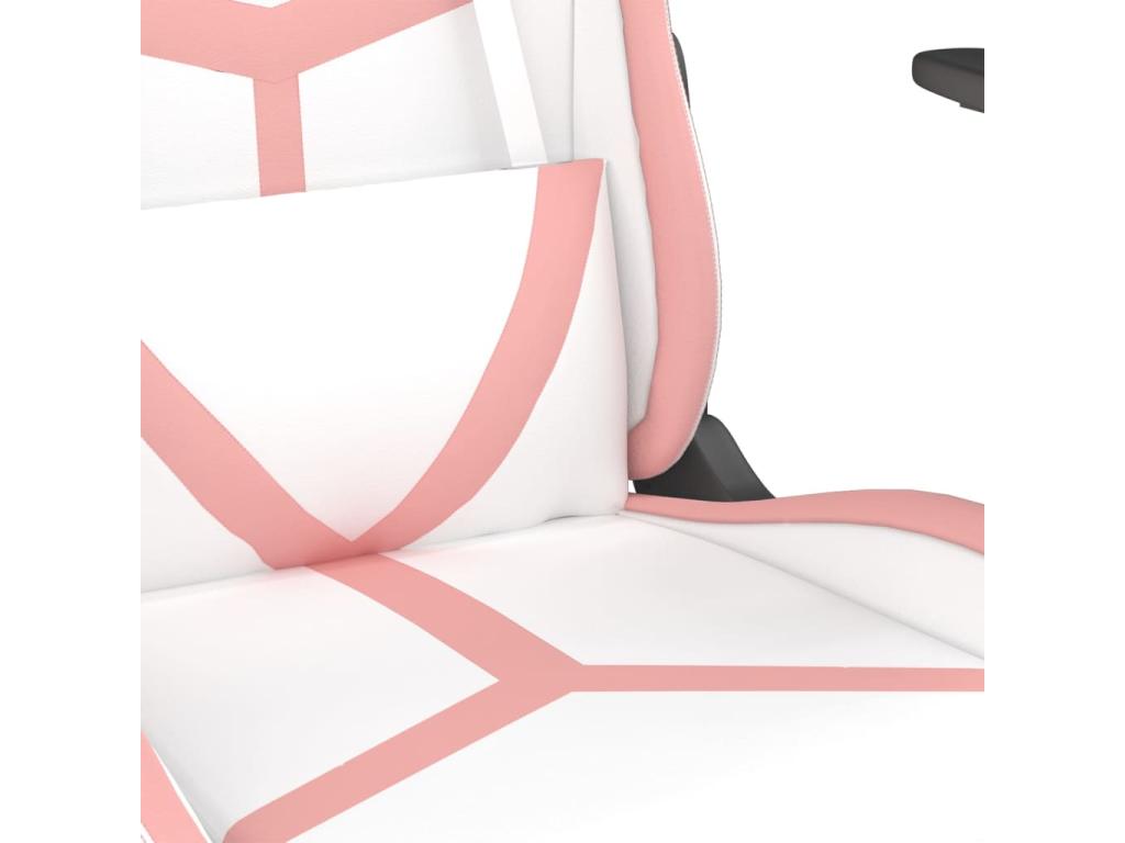 Sedia da gaming, similpelle bianca e rosa, 81385CXDP
