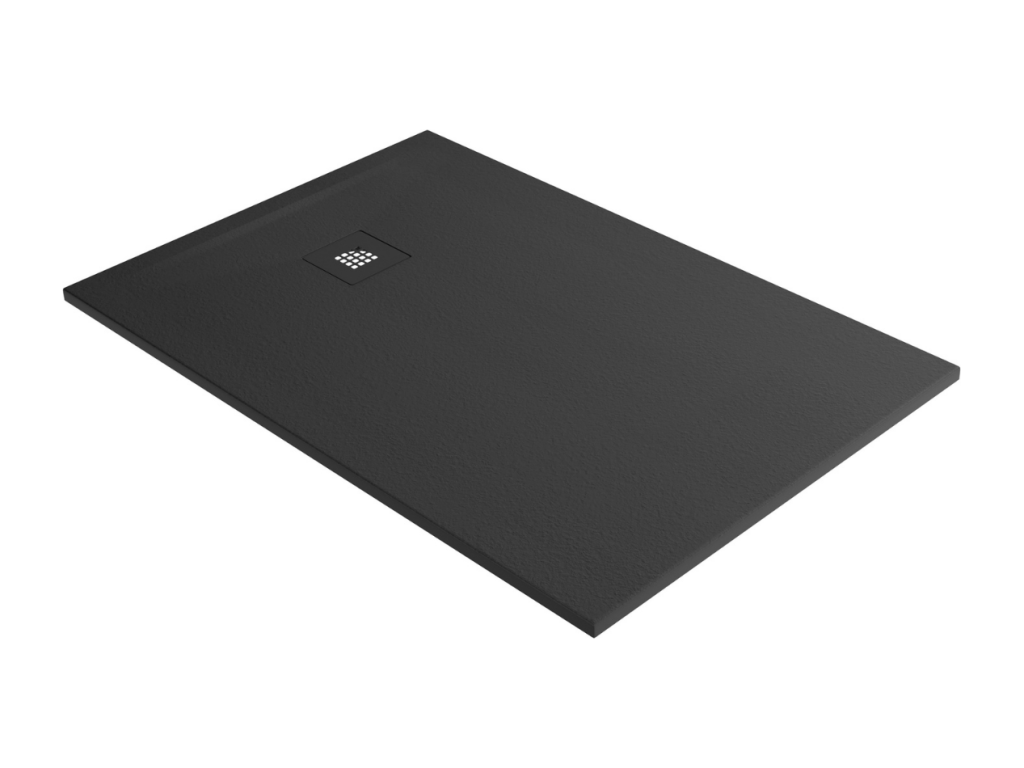 Piatto doccia extra piatto Artvivrestore - Texture ardesia in composito nero - L90 x P90 x H3 cm - Artvivrestore 66848CITA