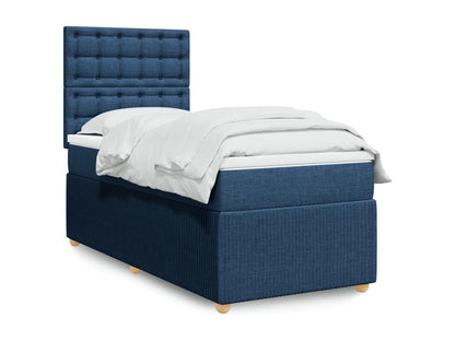 Base letto Maisonpuretop con materasso, blu, 80x200 cm, tessuto, 92688VXVD