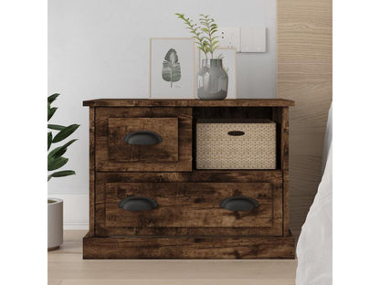 Comodino in rovere fumé 60x39x45 cm 81537BNRN