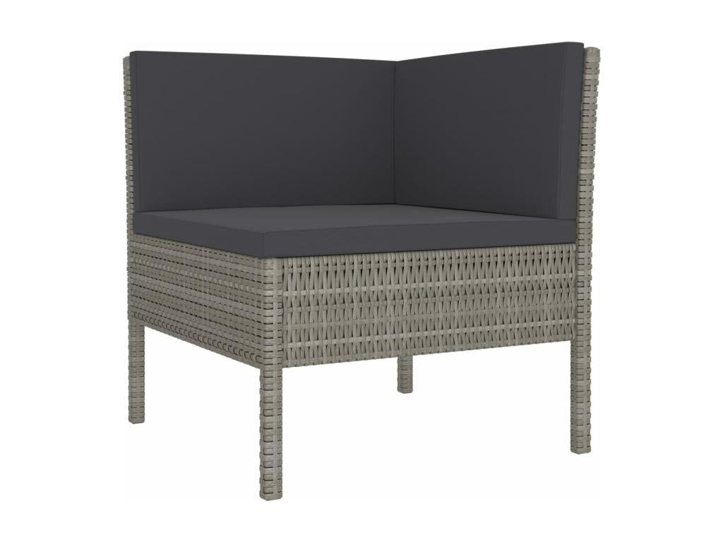 Set di mobili da giardino 2 pezzi con cuscini, resina di vimini grigia, 48283NLLS