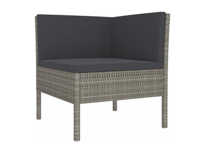 Set di mobili da giardino 2 pezzi con cuscini, resina di vimini grigia, 48283NLLS