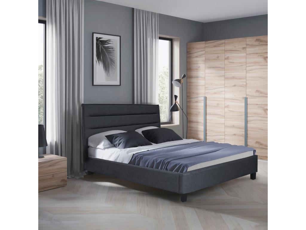 Letto Artvivrestore 140x190 con rete a doghe / Grigio scuro 04618QLVE