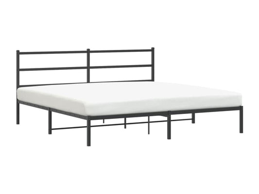 Struttura letto in metallo con testiera nera, 183x213 cm, 42651SEHC