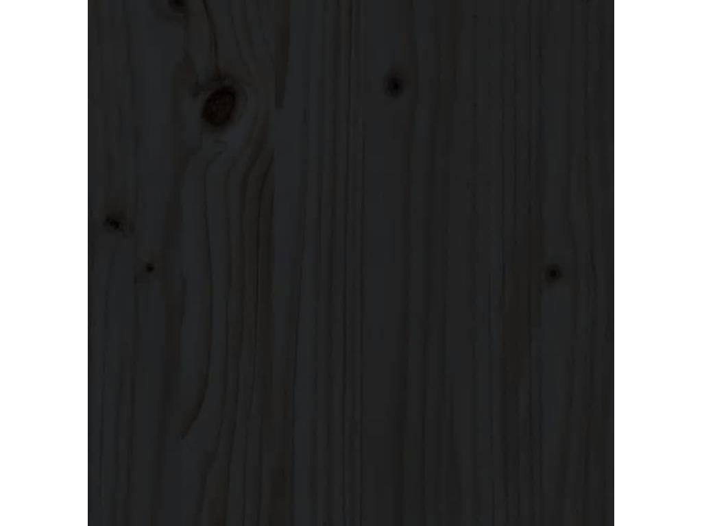 Fioriera con ripiano, nero, 111,5x34,5x81cm, legno di pino massiccio, 29997LMLB