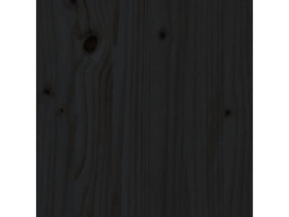 Fioriera con ripiano, nero, 111,5x34,5x81cm, legno di pino massiccio, 29997LMLB