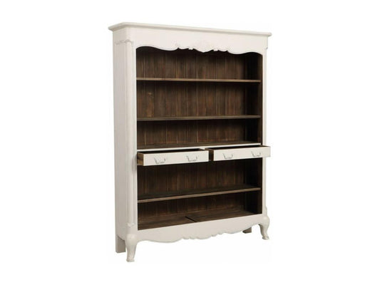 Libreria aperta con 2 cassetti, legno bianco - Artvivrestore 43545KWRC