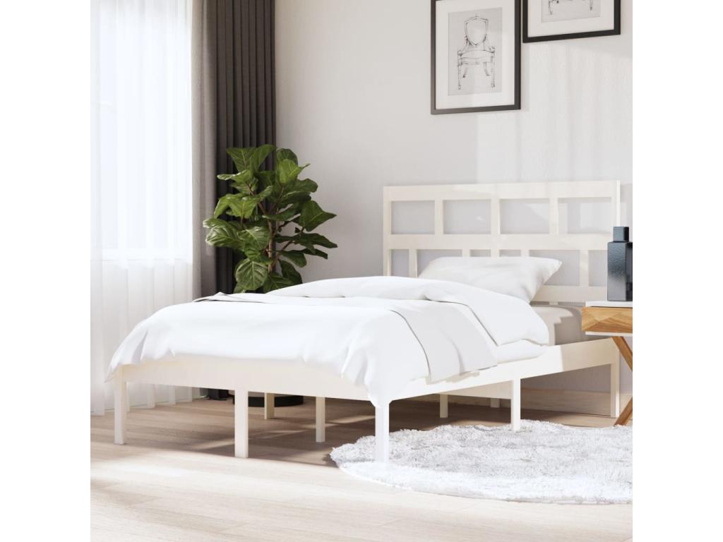 Struttura letto in legno massello bianco 150x200 cm King Size 38507JHIY