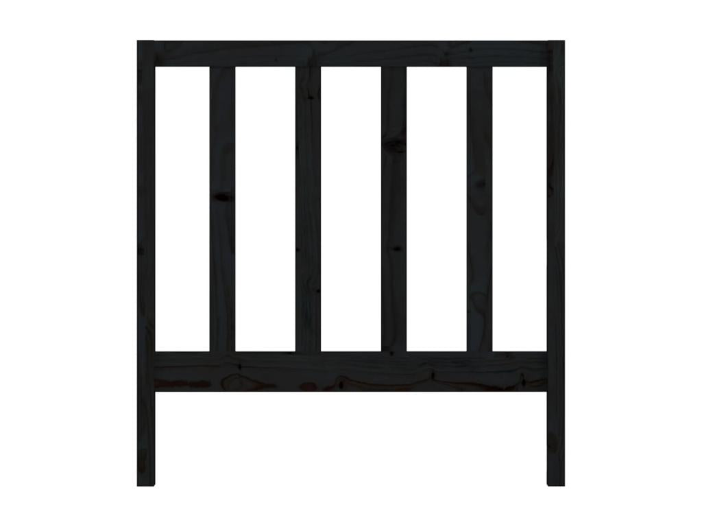 Testiera nera 95x4x100 cm in legno massello di pino 08328QXHM