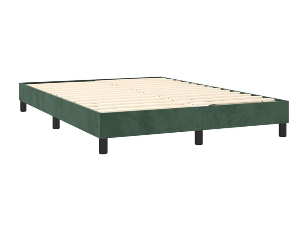 Base letto e materasso Artvivrestore, Verde scuro 140x200cm Velluto 67558XBSJ