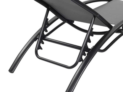 Lettino prendisole in alluminio - Artvivrestore - Grigio scuro / Nero - Set di 2 68193SEIB