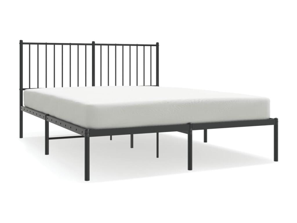 Struttura letto in metallo con testiera nera 135x190 50862CMBX
