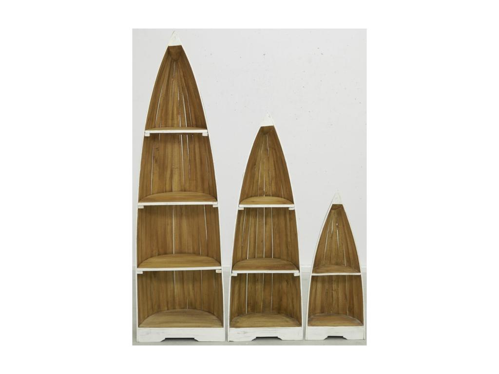 Scaffalatura in mogano Artvivrestore, set da 3, 93728NUGS