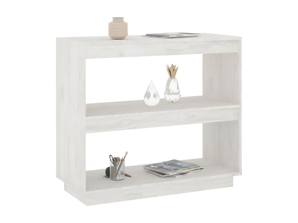 Libreria bianca 80x35x71 cm Legno massello di pino 23664FZVW
