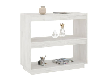 Libreria bianca 80x35x71 cm Legno massello di pino 23664FZVW