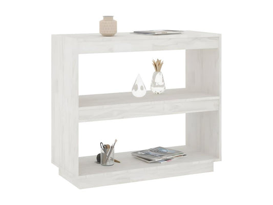 Libreria bianca 80x35x71 cm Legno massello di pino 23664FZVW
