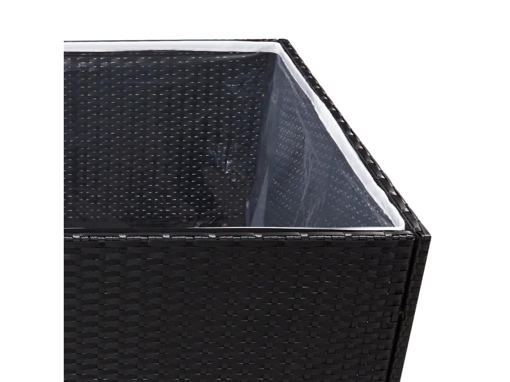 Fioriera nera 80x80x80 cm in resina intrecciata 28207WPPM