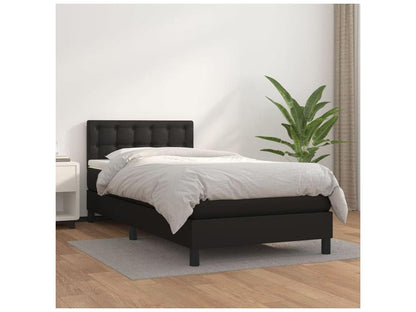 Base letto Calmetop con materasso in similpelle nera 90x200 55011FBZF