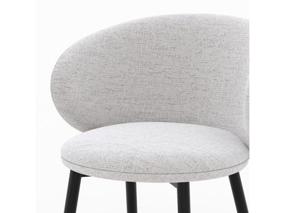 Set di 2 sedie in tessuto grigio chiaro mélange con gambe nere - Maisonpuretop 22973ZUDA