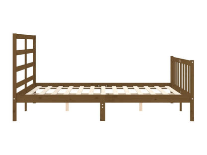 Struttura letto senza materasso, marrone miele, legno massello 06894AREV