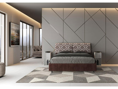 Letto imbottito senza rete a doghe, 160x190 cm, tessuto Maisonpuretop, 4 bordeaux, Maisonpuretop 72835JGBA