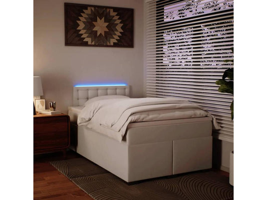 Base letto Artvivrestore con materasso, bianco, 120x200cm, similpelle, 45707NBXR