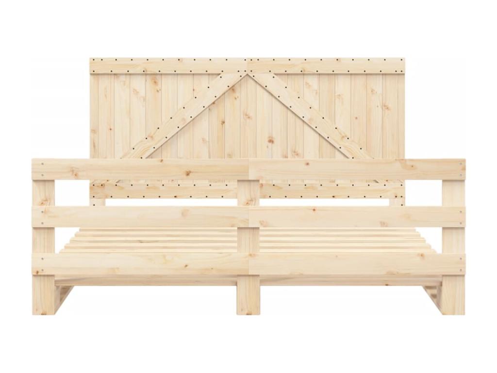 Struttura letto con testiera 200x200 cm Legno massello di pino 97494TPBI