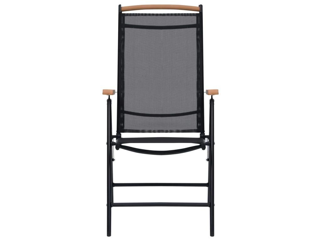 Sedie da giardino pieghevoli, 2 pezzi, alluminio e textilene, nero, 27261JSYA